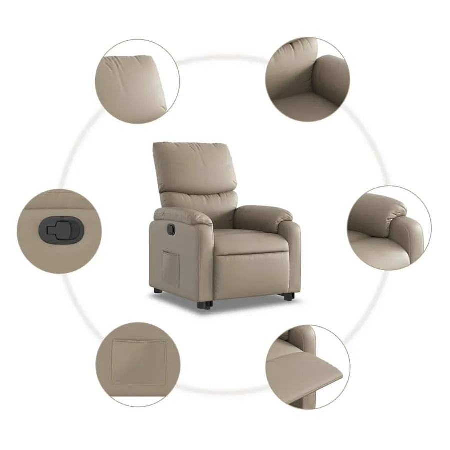 Fauteuil inclinable Cappuccino Similicuir - 8
