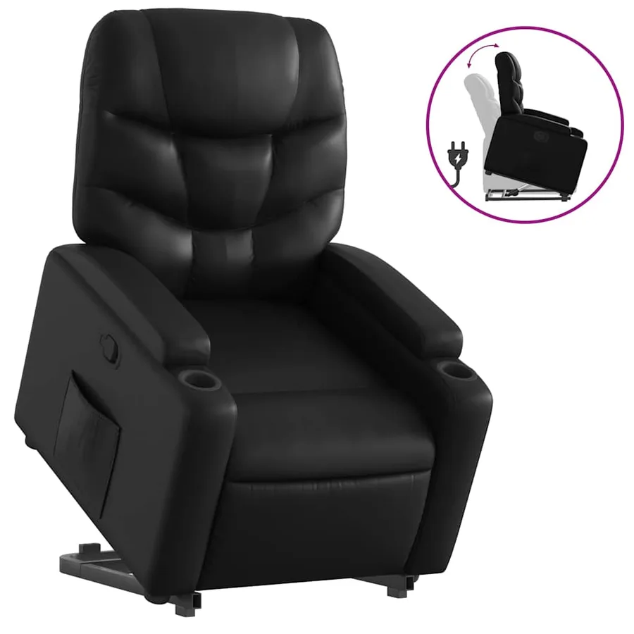 Fauteuil inclinable Noir Similicuir - 2