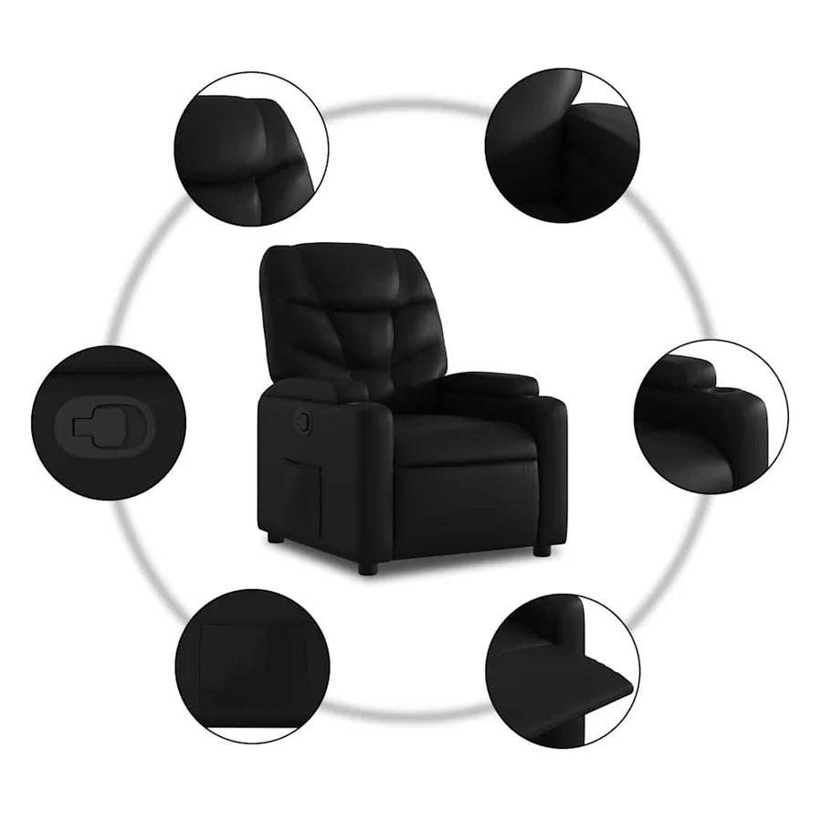 Fauteuil inclinable Noir Similicuir - 8
