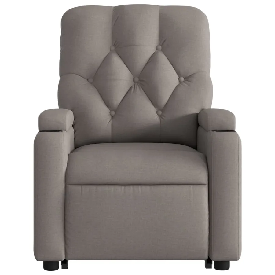 Fauteuil inclinable de massage électrique Taupe Tissu - 9
