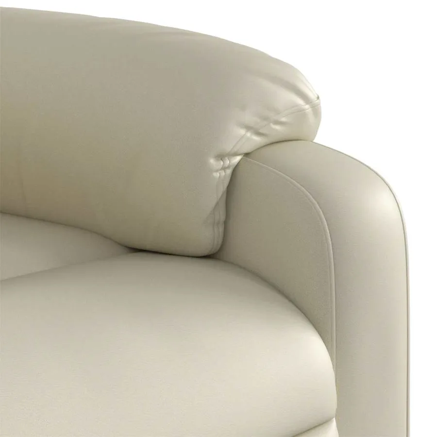 Fauteuil inclinable électrique crème similicuir - 12