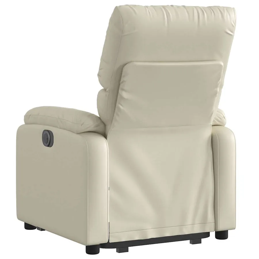 Fauteuil inclinable électrique crème similicuir - 5