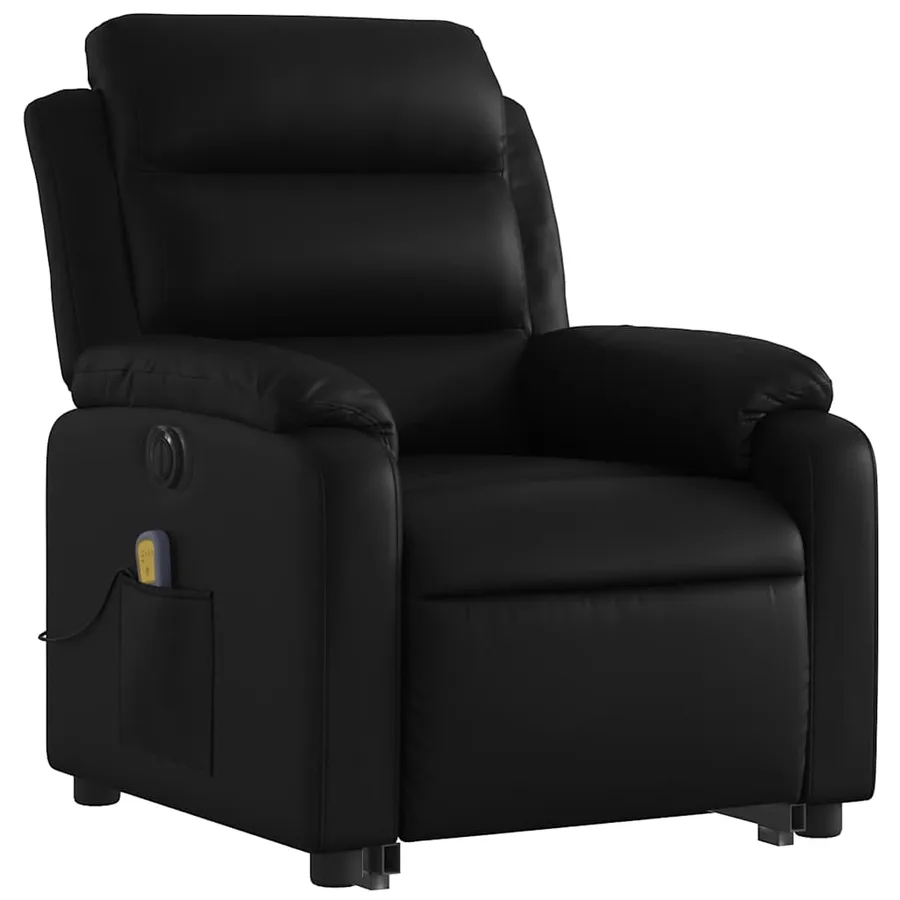 Fauteuil inclinable de massage électrique noir similicuir - 3