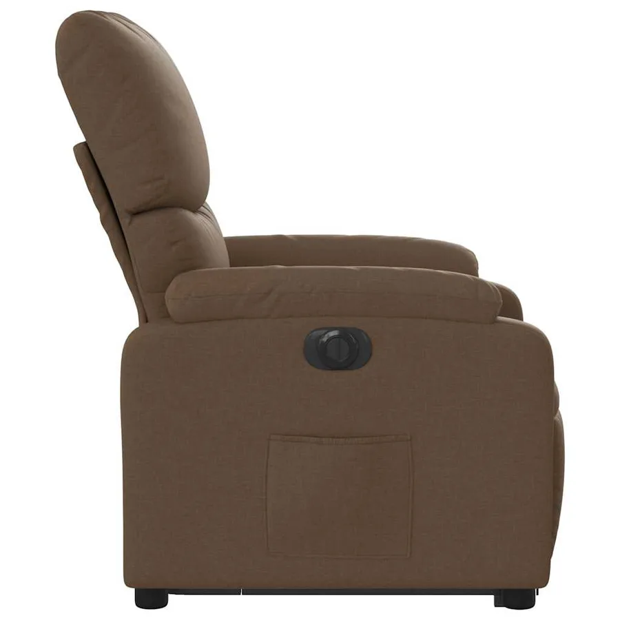 Fauteuil inclinable électrique marron tissu - 10
