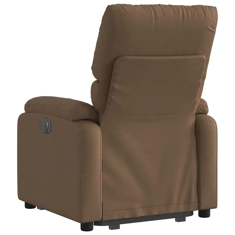 Fauteuil inclinable électrique marron tissu - 5