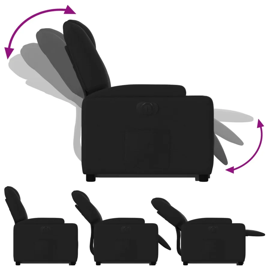 Fauteuil inclinable électrique noir tissu - 7