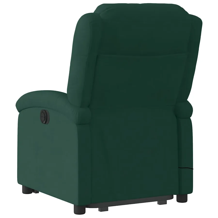 Fauteuil inclinable de massage électrique vert foncé velours - 5