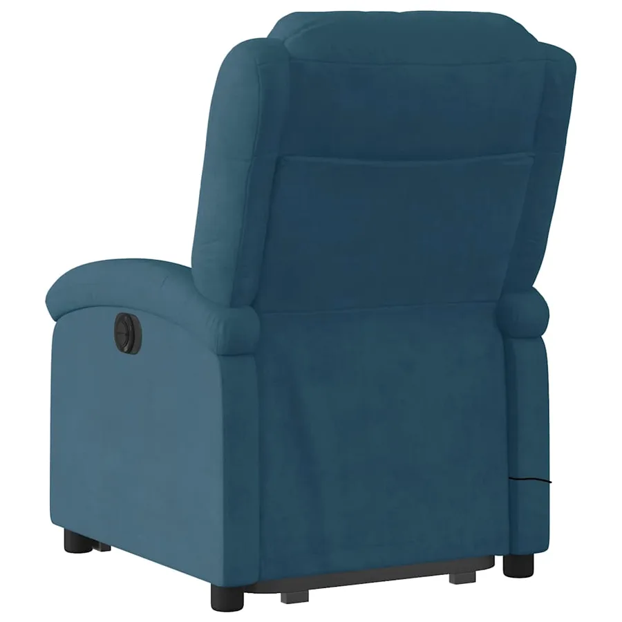 Fauteuil de massage inclinable Bleu Velours - 8