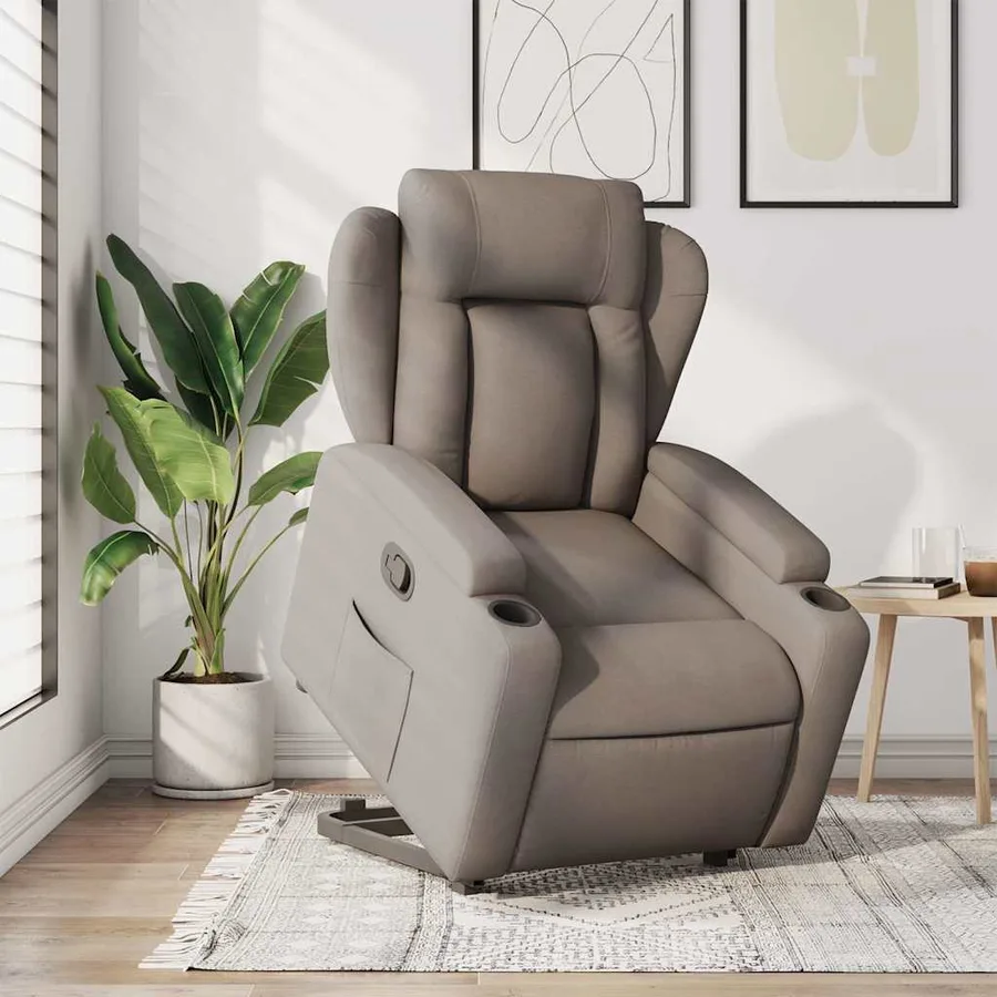 Fauteuil inclinable taupe tissu - 16