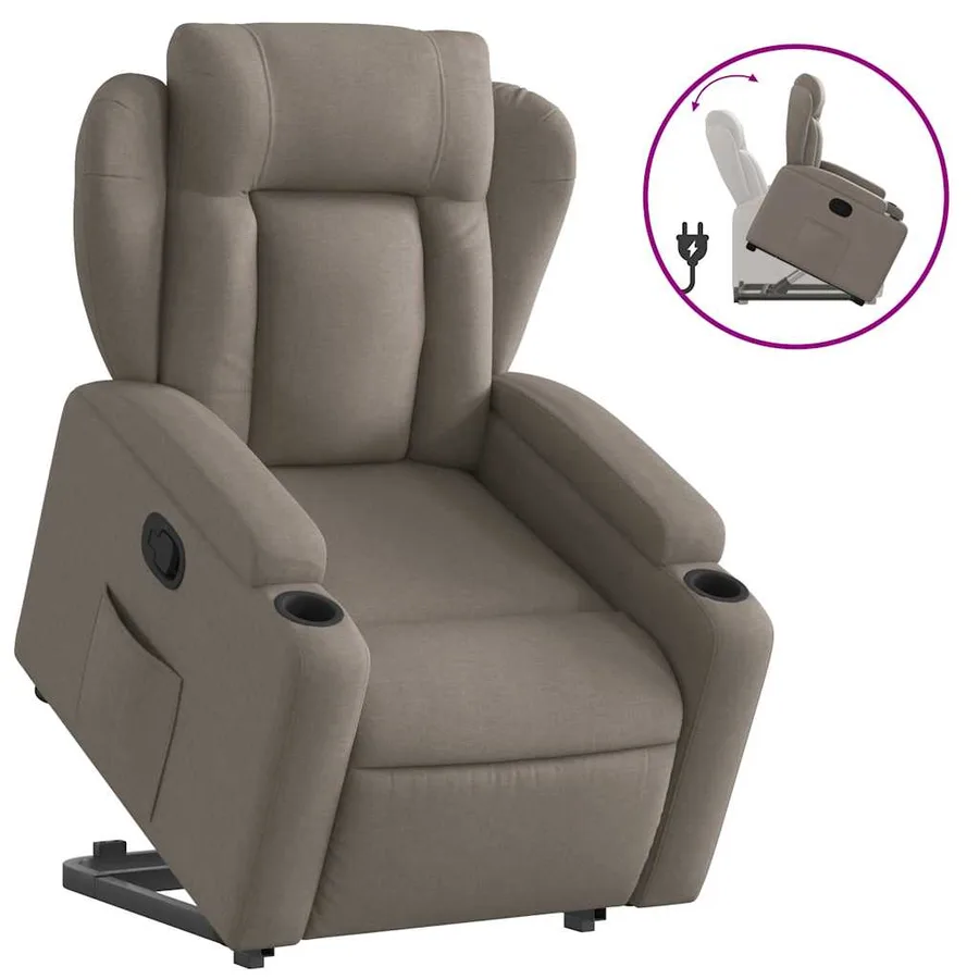Fauteuil inclinable taupe tissu - 2