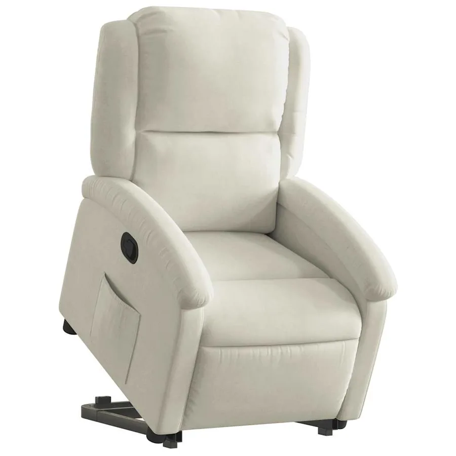 Fauteuil inclinable Crème Velours - 3