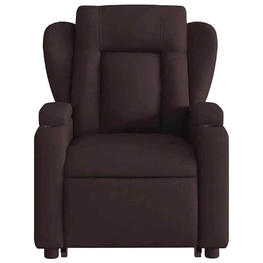 Fauteuil inclinable de massage Marron foncé Tissu - 9