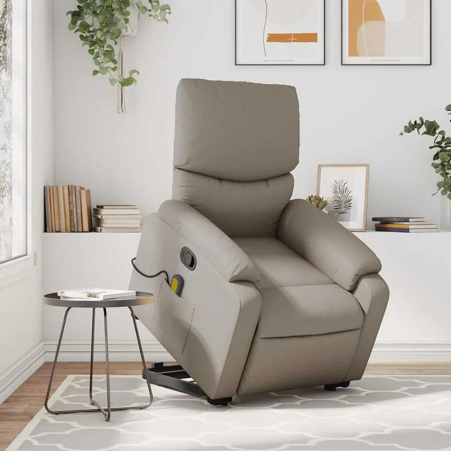 Fauteuil inclinable de massage Cappuccino Similicuir - 16
