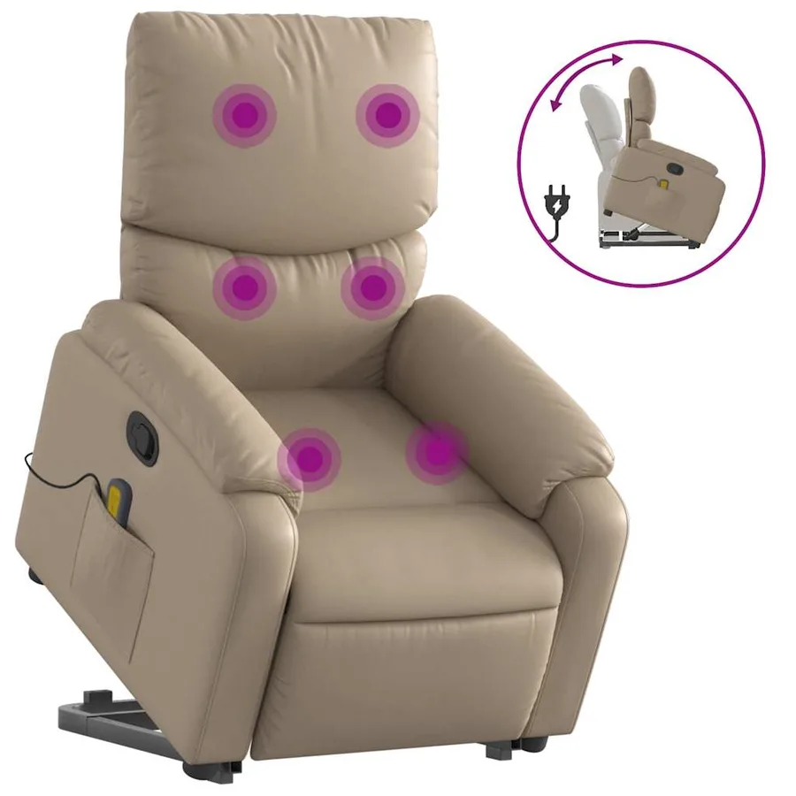 Fauteuil inclinable de massage Cappuccino Similicuir - 2