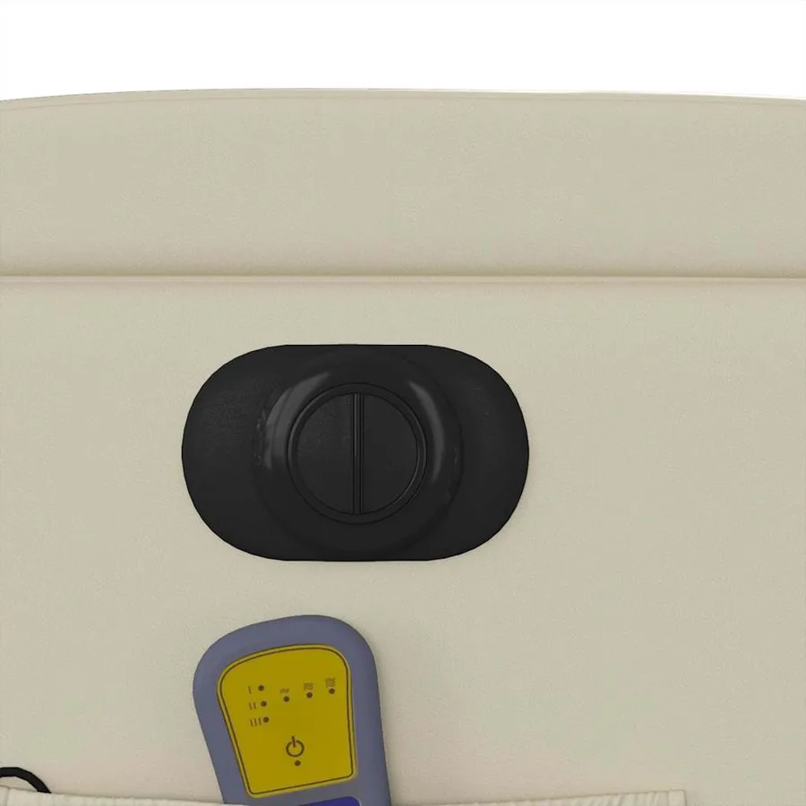 Fauteuil inclinable de massage électrique crème similicuir - 13