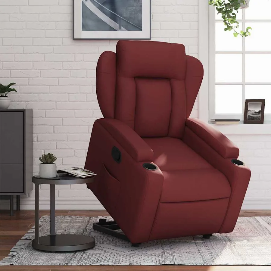 Fauteuil inclinable Rouge bordeaux Similicuir - 15