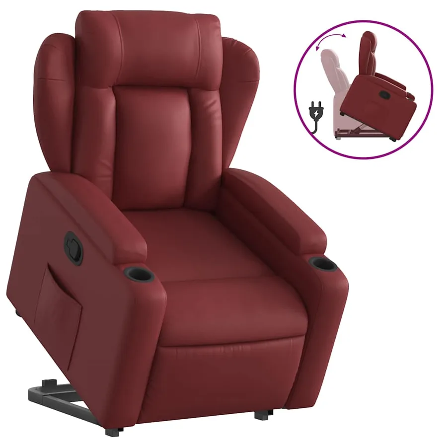 Fauteuil inclinable Rouge bordeaux Similicuir - 2