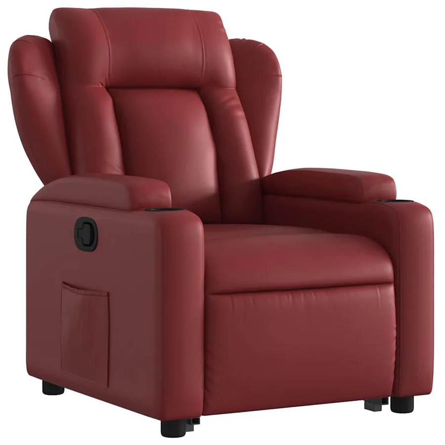 Fauteuil inclinable Rouge bordeaux Similicuir - 4