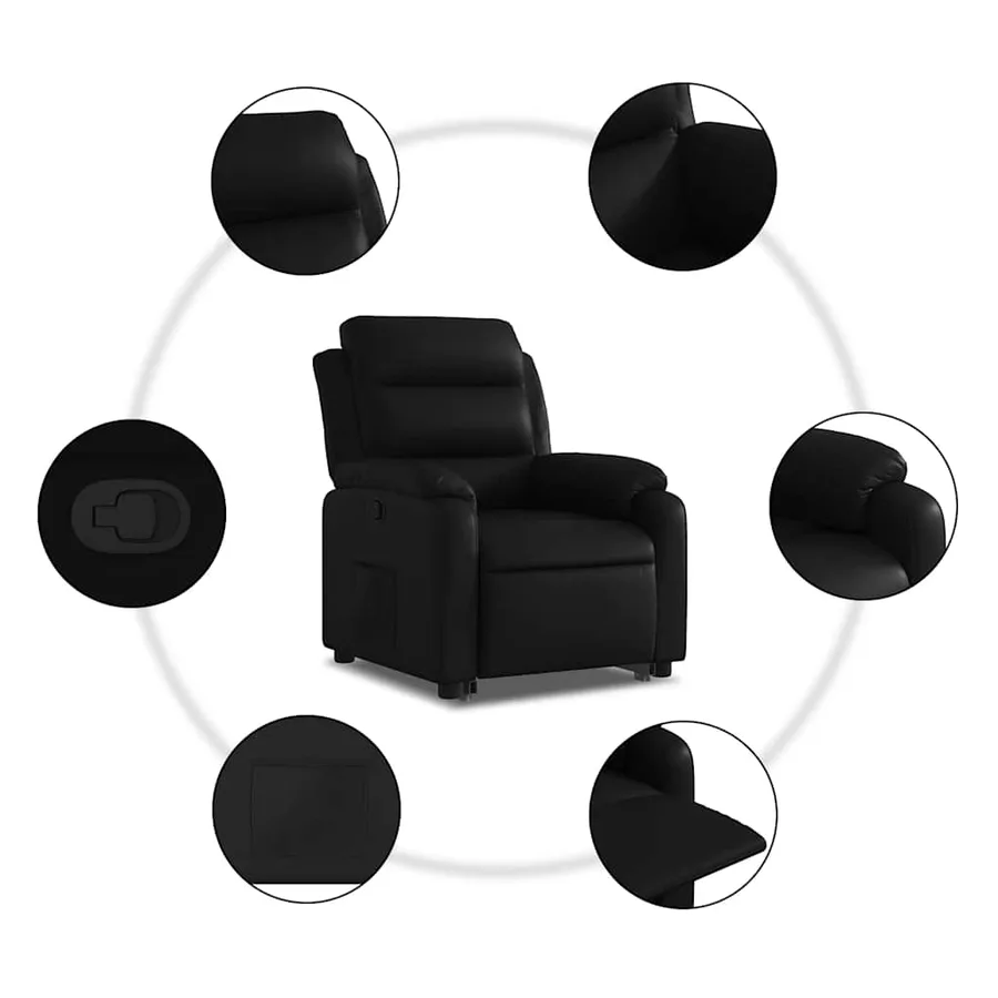 Fauteuil inclinable Noir Similicuir - 8