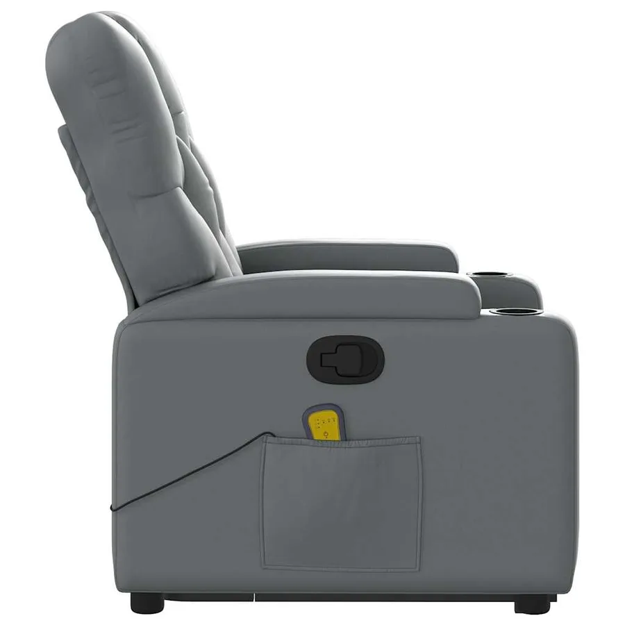 Fauteuil inclinable de massage Gris Similicuir - 10