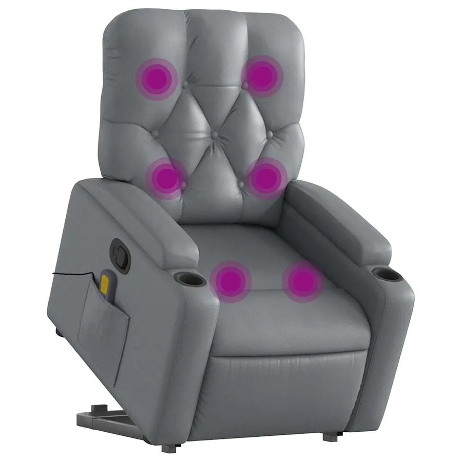 Fauteuil inclinable de massage Gris Similicuir - 3