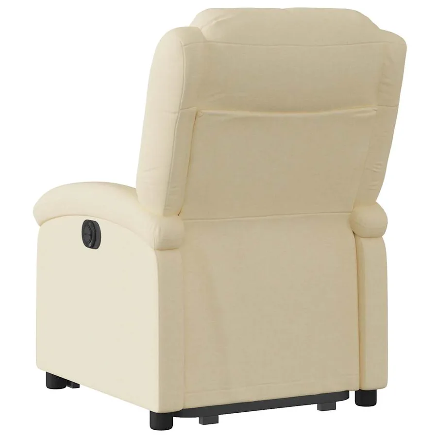 Fauteuil inclinable électrique crème tissu - 5