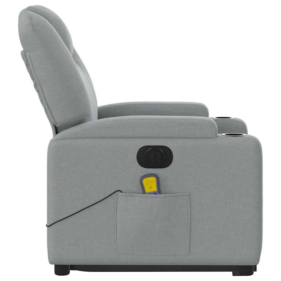 Fauteuil inclinable de massage électrique Gris clair Tissu - 10