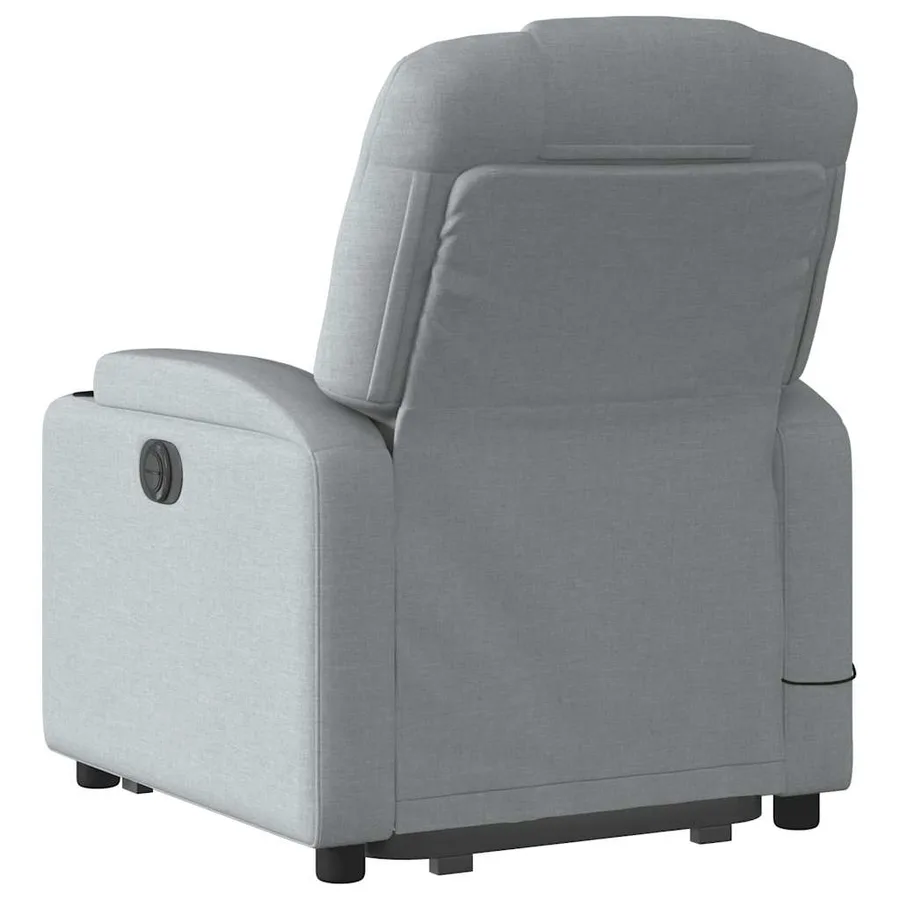 Fauteuil inclinable de massage électrique Gris clair Tissu - 5