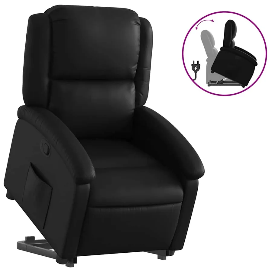 Fauteuil inclinable Noir Similicuir - 2
