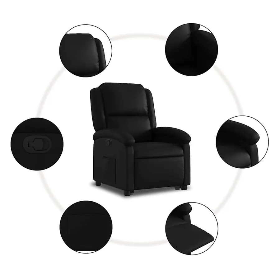Fauteuil inclinable Noir Similicuir - 8