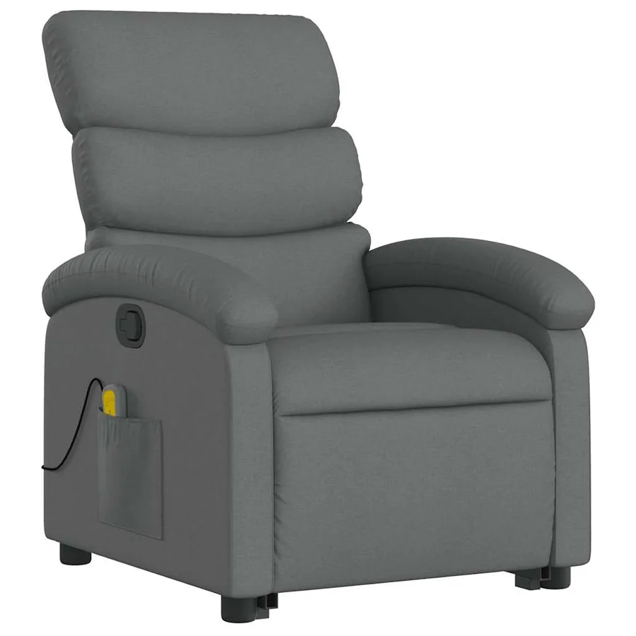 Fauteuil de massage inclinable Gris foncé Tissu - 4