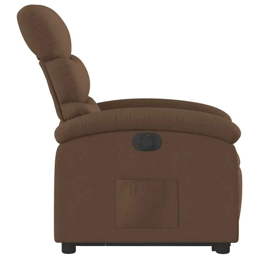 Fauteuil inclinable électrique marron tissu - 10