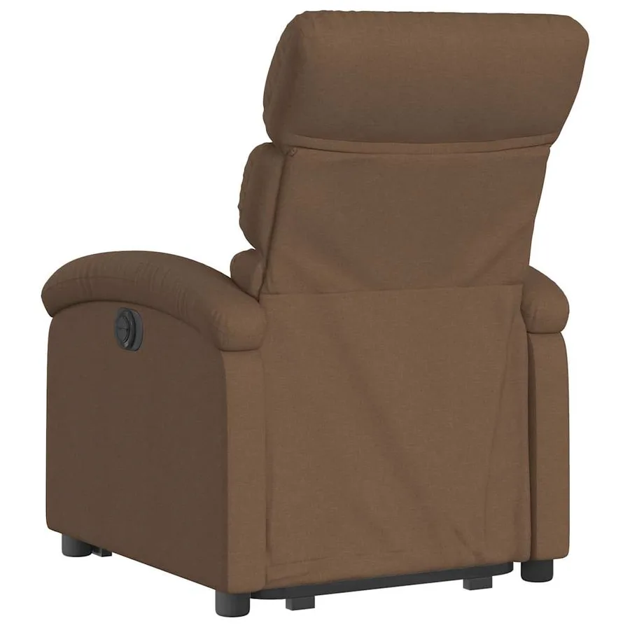 Fauteuil inclinable électrique marron tissu - 5