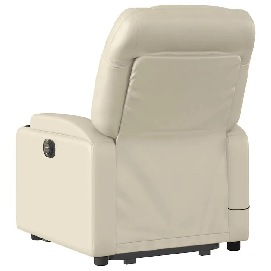 Fauteuil inclinable de massage Crème Similicuir - 5