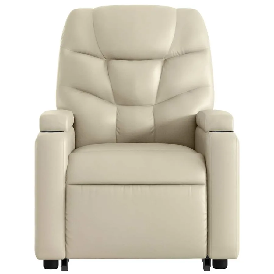 Fauteuil inclinable de massage Crème Similicuir - 9