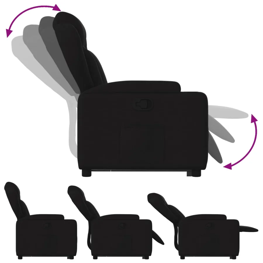 Fauteuil inclinable noir tissu - 7