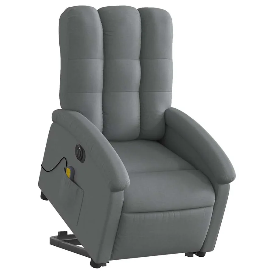Fauteuil inclinable de massage électrique Gris foncé Tissu - 3