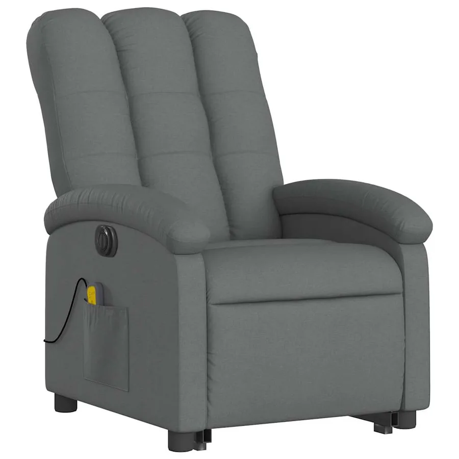 Fauteuil inclinable de massage électrique Gris foncé Tissu - 4