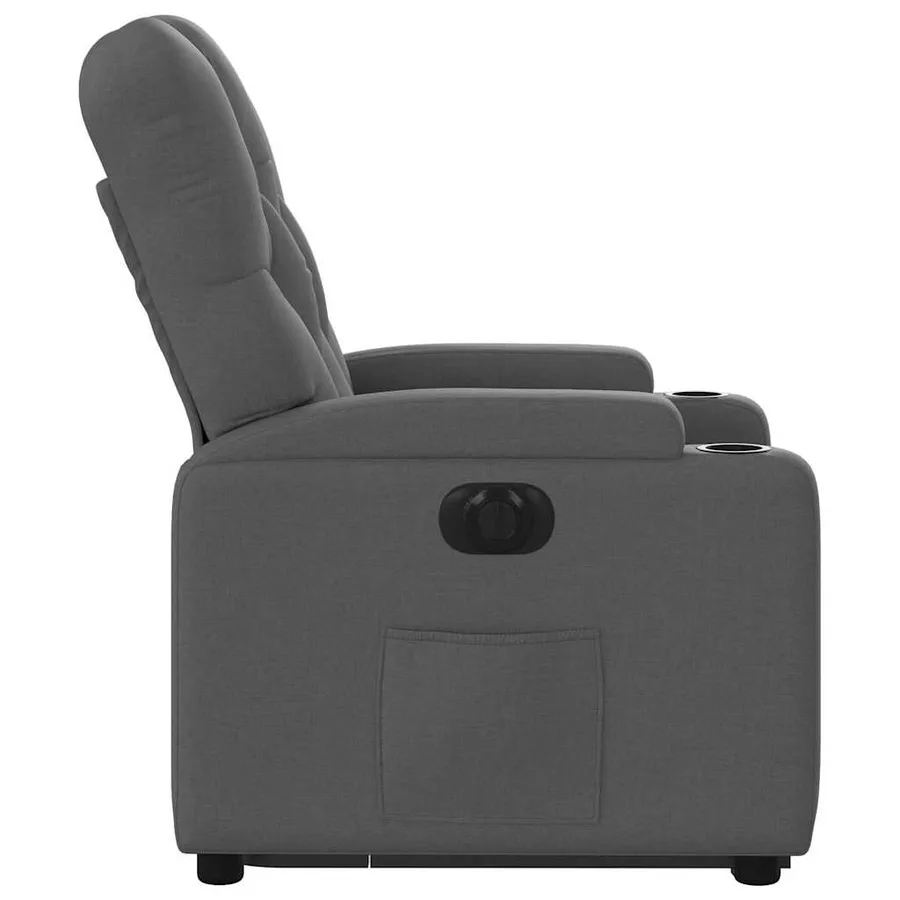 Fauteuil inclinable électrique gris foncé tissu - 10