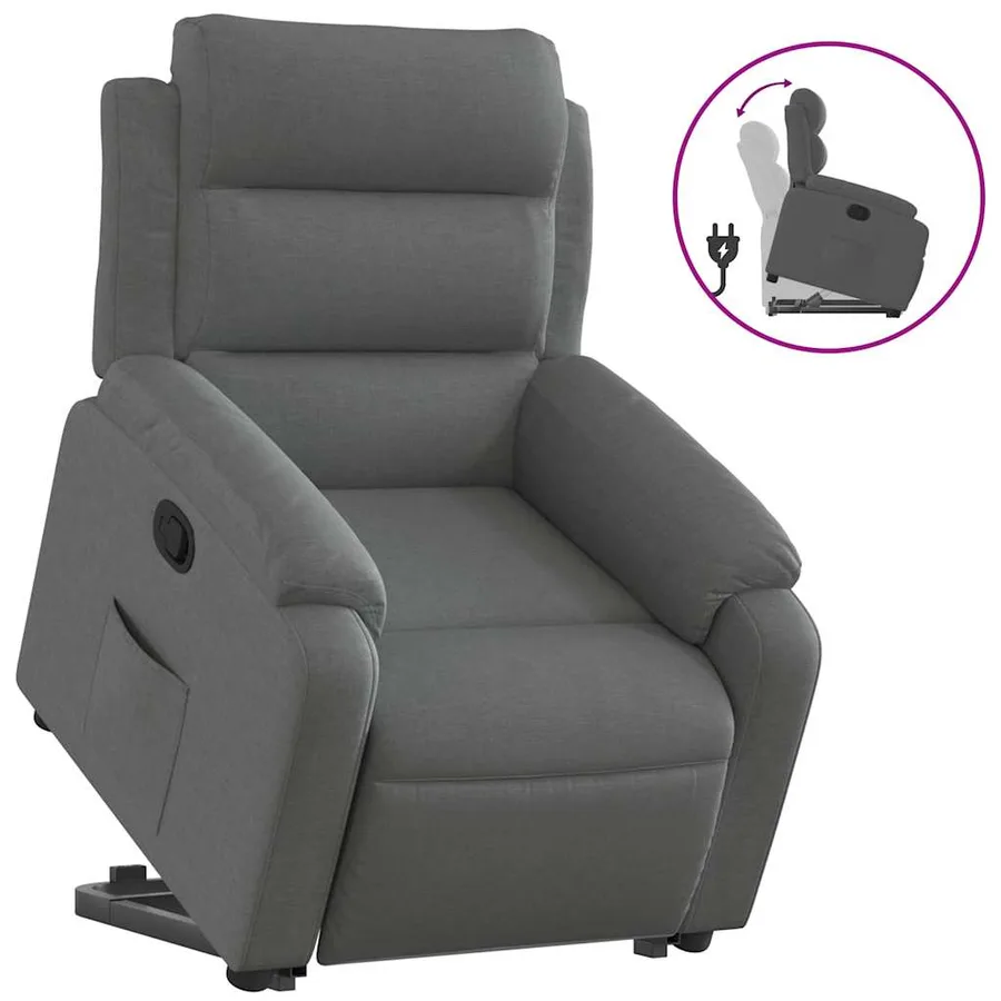 Fauteuil inclinable Gris foncé Tissu - 2
