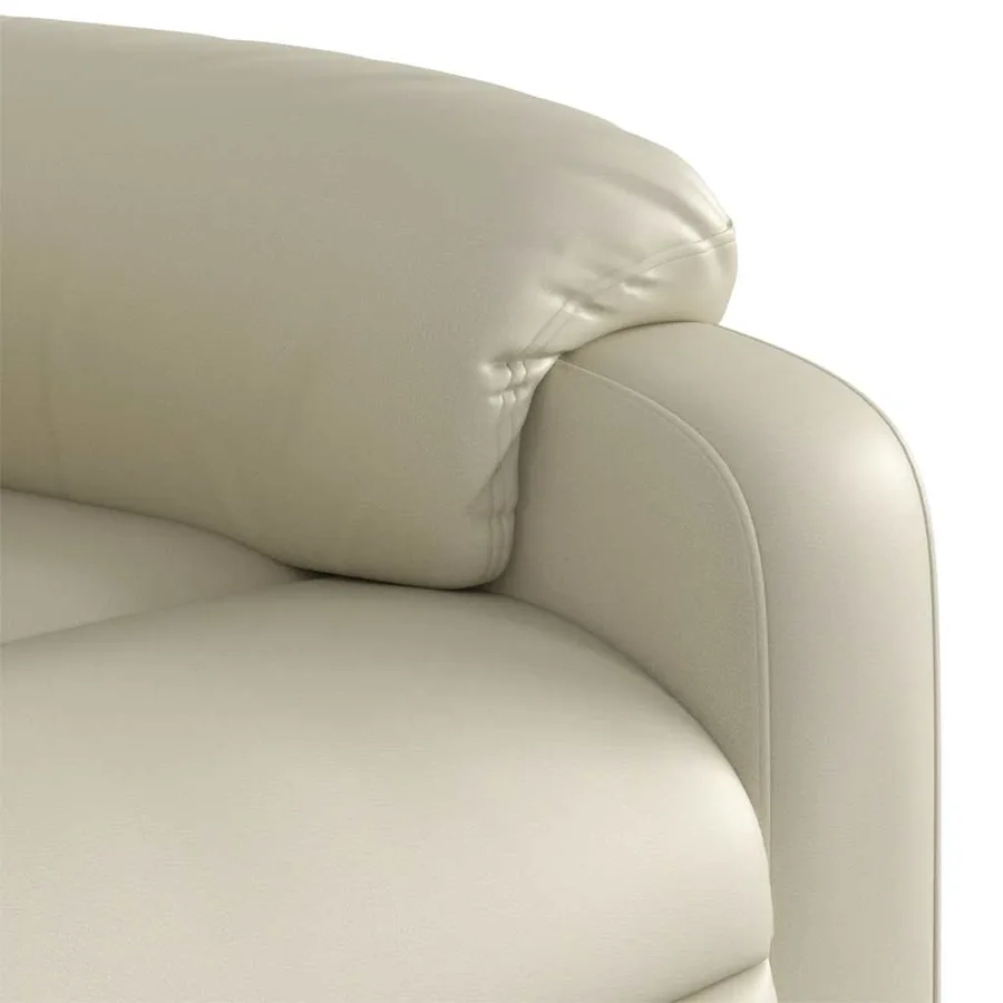 Fauteuil inclinable de massage électrique crème similicuir - 12