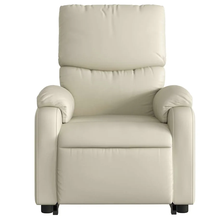 Fauteuil inclinable de massage électrique crème similicuir - 9