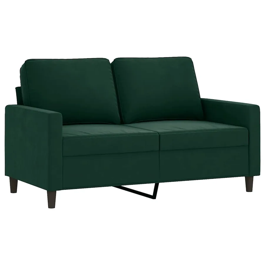 Ensemble de canapés 2 pcs avec coussins Vert foncé Velours - 3