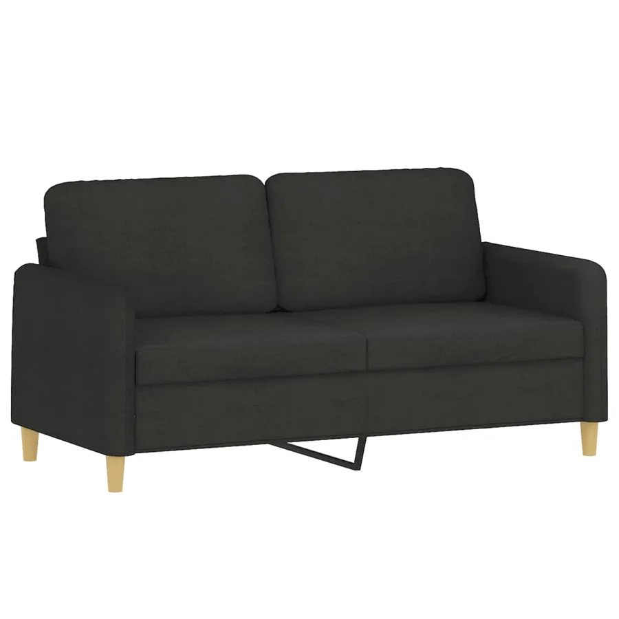 Ensemble de canapés 2 pcs avec coussins Noir Tissu - 4
