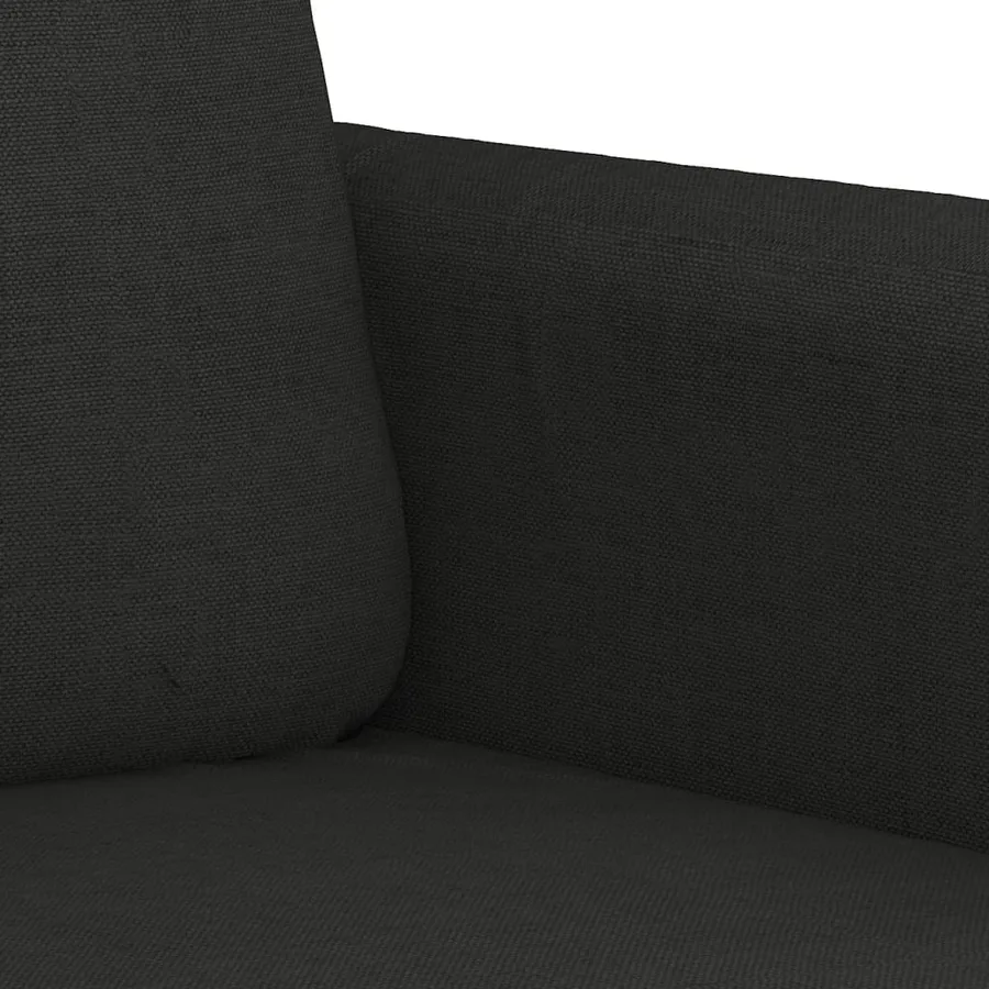 Ensemble de canapés 2 pcs avec coussins Noir Tissu - 5