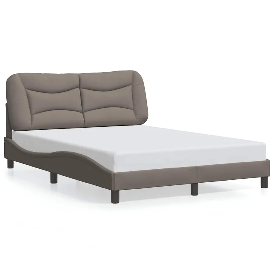 Cadre de lit sans matelas Hvar taupe 140x200 cm tissu - 2