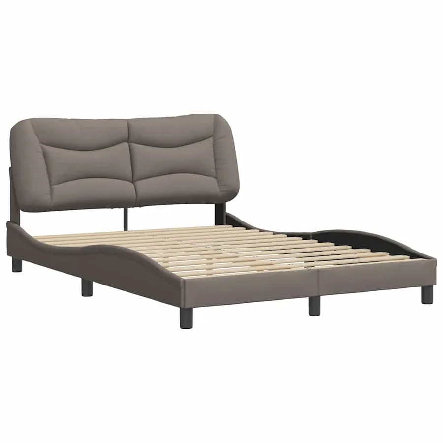 Cadre de lit sans matelas Hvar taupe 140x200 cm tissu - 3
