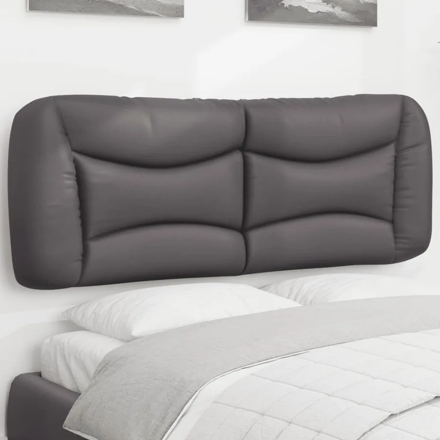 Coussin de tête de lit Hvar gris 140 cm similicuir
