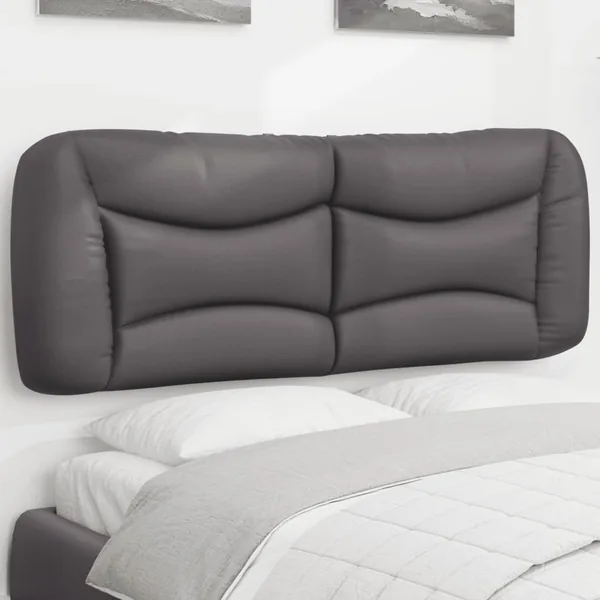 Coussin de tête de lit Hvar gris 140 cm similicuir