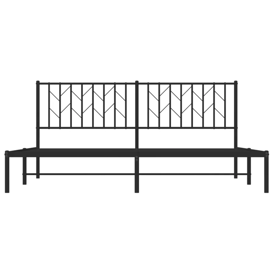 Cadre de lit métal sans matelas et tête de lit noir 180x200 cm - 5